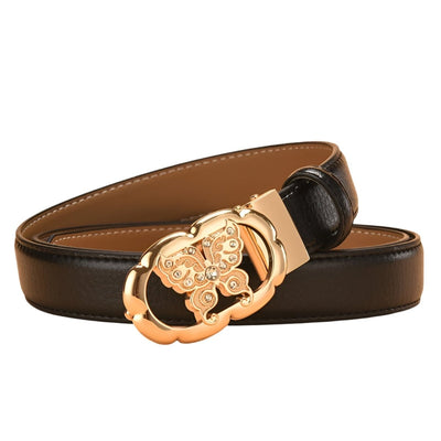 Belt With Butterfly Buckle Gold Tone - Model Morganu