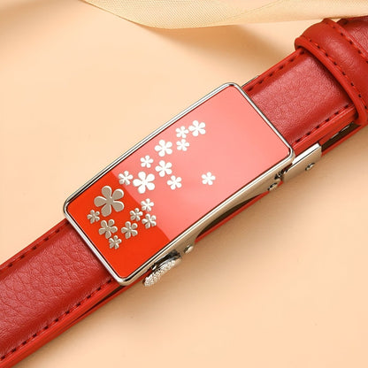 Belt auBerkeRayyanyatique in leather with buckle fleurie, model Nhi - Zictor