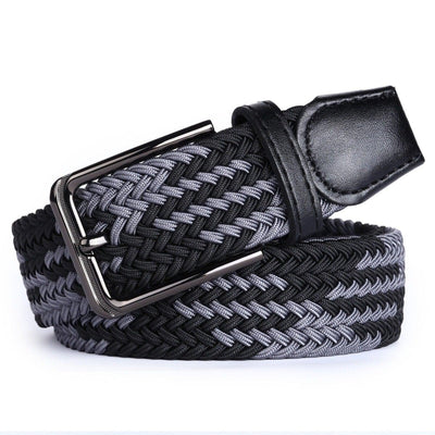 Braided Elastic Belt for Men - Prong Buckle - Model Finley