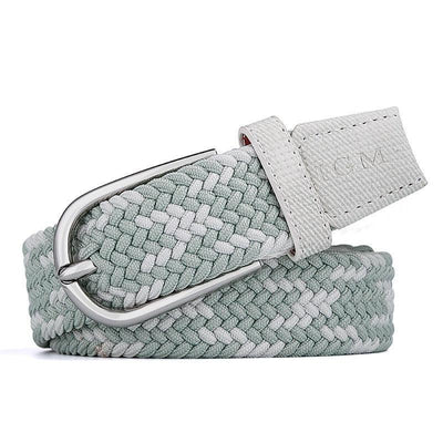 Mint Green Braided Elastic Belt For Women - Model Aubree