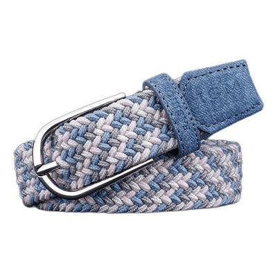 Braided Elastic Belt For Women Silver Buckle - Model Emelyn
