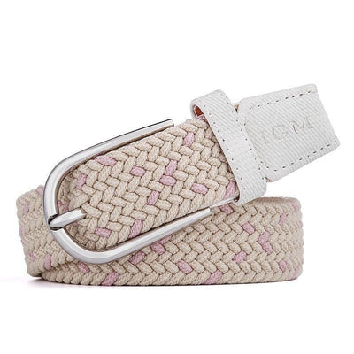 Braided Elastic Belt For Women Prong Buckle - Model Merritt