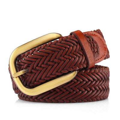 Braided Belt With Gold Buckle - Model Aoi
