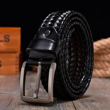 Belt braided in leather, model Hanh - Zictor