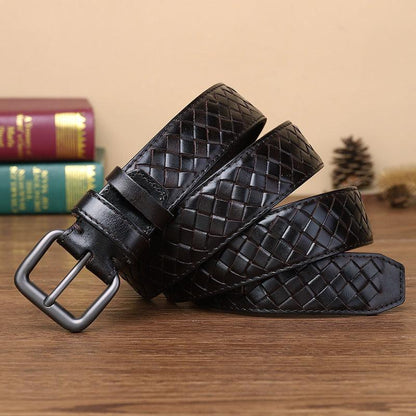 Belt braided in leather, model Kelsey - Zictor