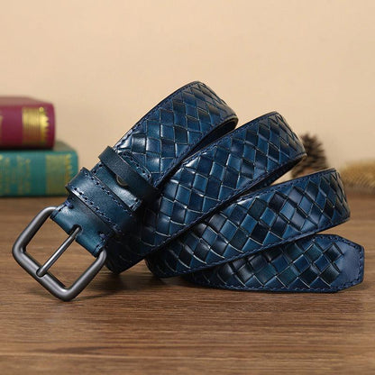 Belt braided in leather, model Kelsey - Zictor