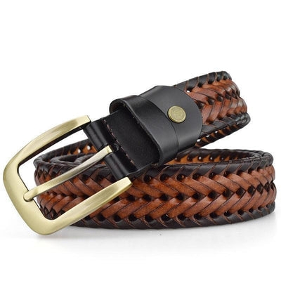 Braided Belt for Men Brown and Black - Model Minh