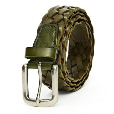 Braided Belt With Silver Prong Buckle - Model Noel