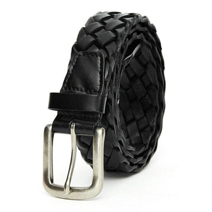 Belt braided in leather, model Noel - Zictor