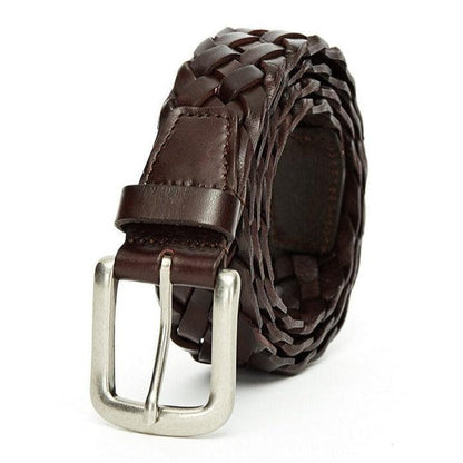 Belt braided in leather, model Noel - Zictor