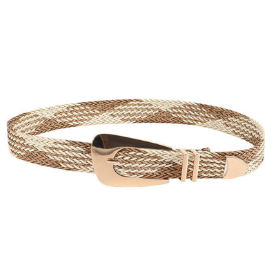 Braided Belt With Gold Tone Buckle - Model Jabu