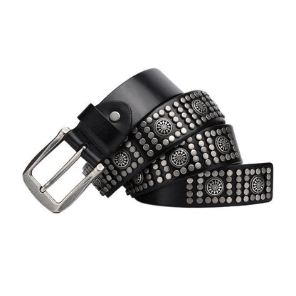 Belt CAydentée for Men, buckle silver, model Birch - Zictor