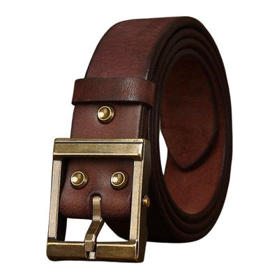 Full - Grain Belt for Men Brass Buckle - Model Kyree
