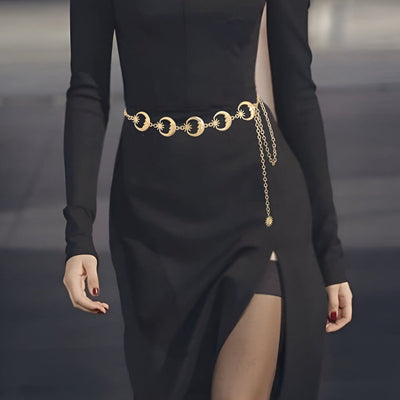 Gold Elegant Moon Sun Chain Belt for Women - Model Logane