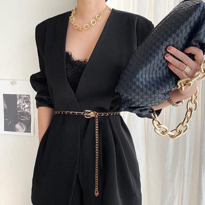 Courtney Chain Belt With Ardillon Buckle - Model Courtney