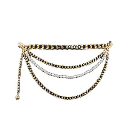 Belt chaîne for women, model Greer - Zictor