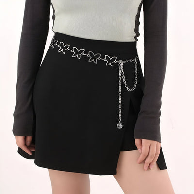 Women's Butterfly Chain Belt With Pendant - Model Marin