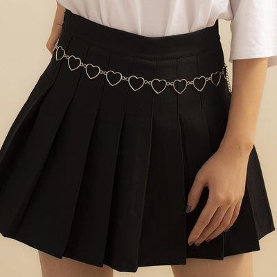 Womens Chain Belt With Heart Motifs - Model Peytono