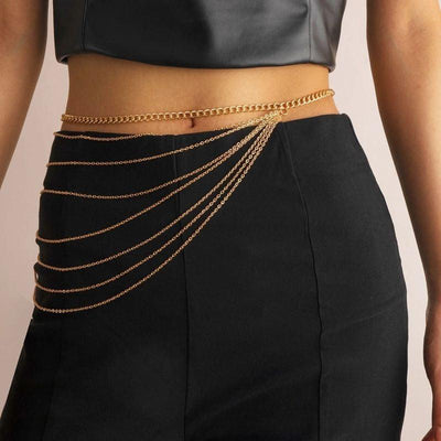 Gold Chain Belt For Women With Side Chains - Model Rani