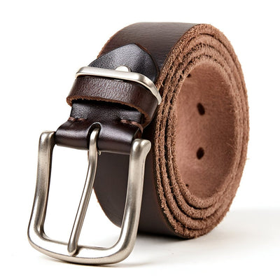 Men's Belt With Gold - Tone Prong Buckle - Model Halen