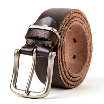 Belt chic in leather for men, model Aurélien - Zictor