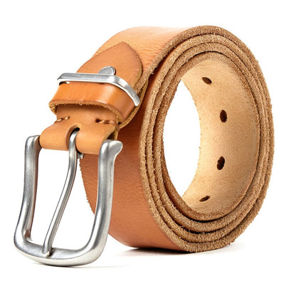 Belt chic in leather for men, model Aurélien - Zictor