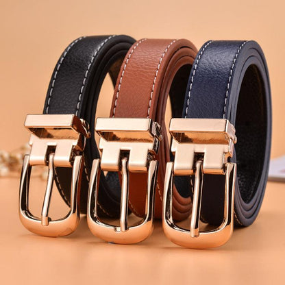 Belt Adjustable For Fille Ou Garcon In Simili Vegan Buckle Golden Model Payton by Zictor