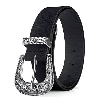Adjustable Vegan Belt With Silver Buckle - Model Giang