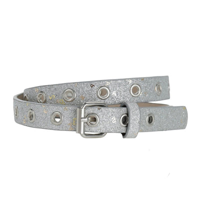 Belt child adjustable for fille ou garçon in simili vegan, pailleté to motif chiffres, model Ocean - Zictor