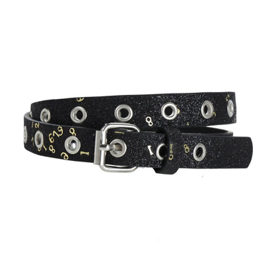 Adjustable Kids Belt In Vegan Glitter - Model Ocean