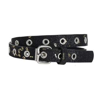 Belt child adjustable for fille ou garçon in simili vegan, pailleté to motif chiffres, model Ocean - Zictor