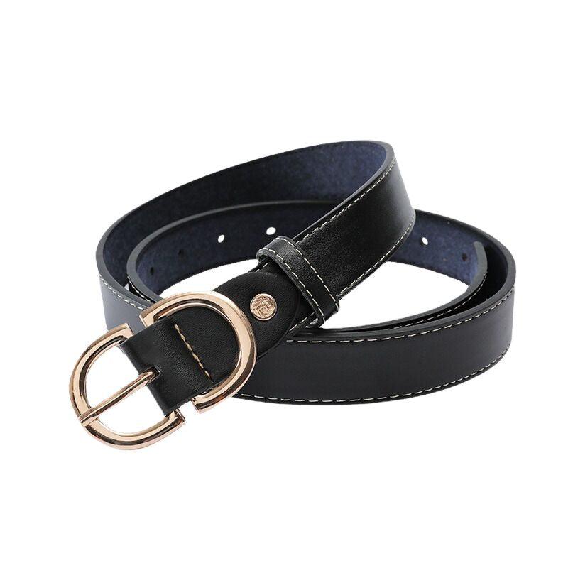 Belt classic for women to buckle double D, disponible in large size, model Jami - Zictor