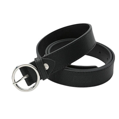 Black Belt With Round Buckle - Model Arieli