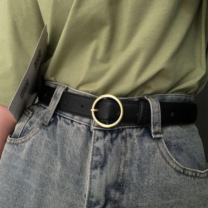 Belt For Women TO Buckle Ronde Golden Disponible In Large Size Model Madisyn by Zictor