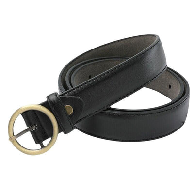 Plus Size Women's Belt With Gold Round Buckle - Madisyn