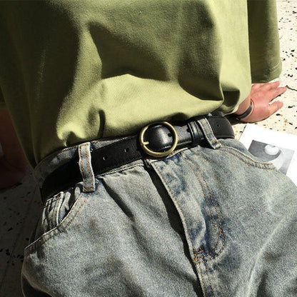 Belt For Women TO Buckle Ronde Golden Disponible In Large Size Model Madisyn by Zictor