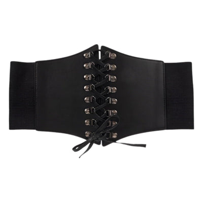 Lace Belt With Metal Buckles And Cross Lacing - Model Havon