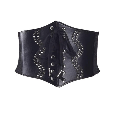 Lace - Up Pearl Belt With Studded Elegant Details - Harleie - Model Amy