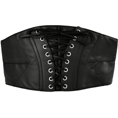 Black Lace - Up Corset Belt - Model Lesly