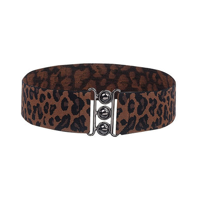Elegant Wide Leopard Print Belt For Women - Model Rayyan