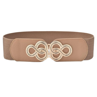 Beige Faux High - Waisted Belt for Women - Model Kiran