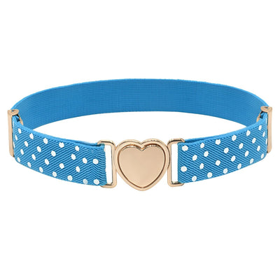 Elastic Polka Dot Belt With Heart Buckle - Model Ilayda