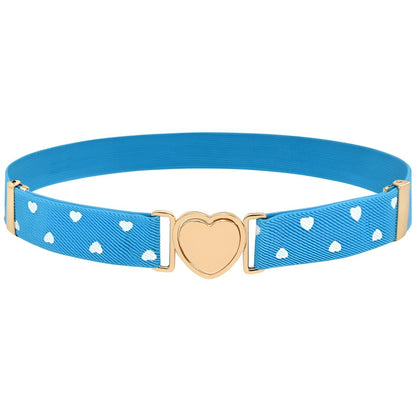 Belt elastic to attache rapide in forme of coeur, for fille, to pois, model London - Zictor