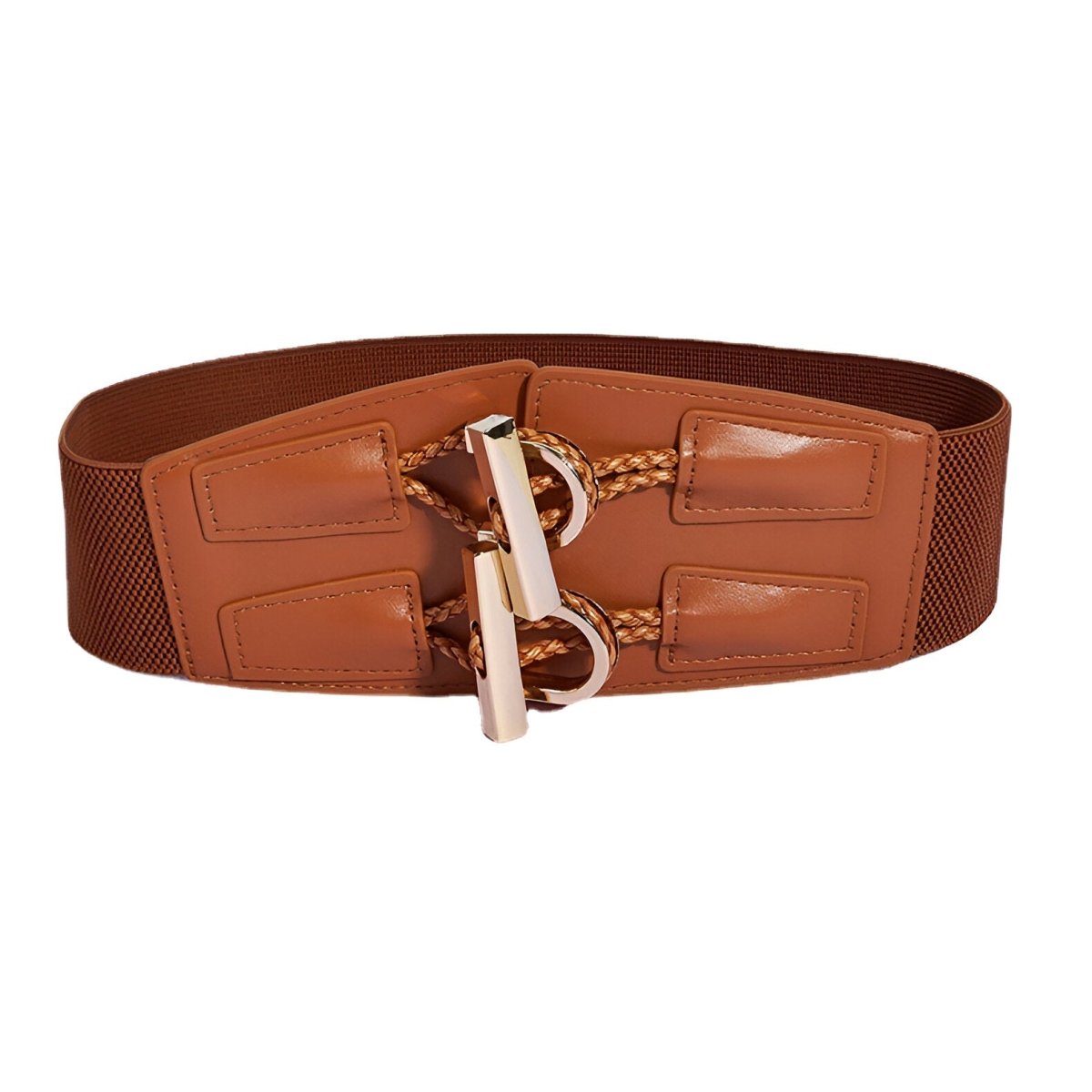 Belt elastic with buckle double attache, model Éléonore - Zictor