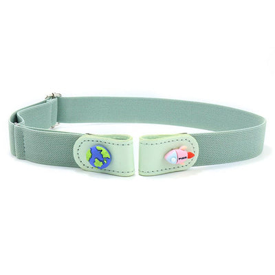 Kids No Buckle Elastic Belt Cartoon Button - Model Evan