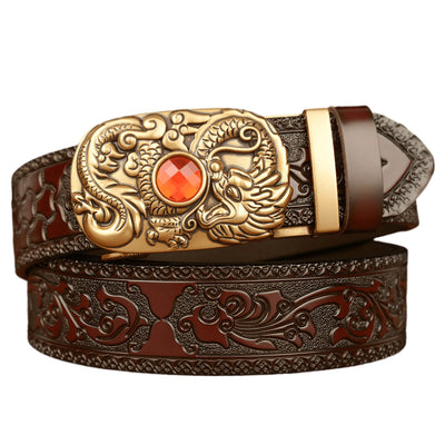 Dragon Motif Belt With Ornate Buckle - Model Ellerey