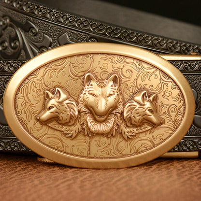 Belt Animal TO Motif 3 Tetes Of Loup Model Bayo by Zictor