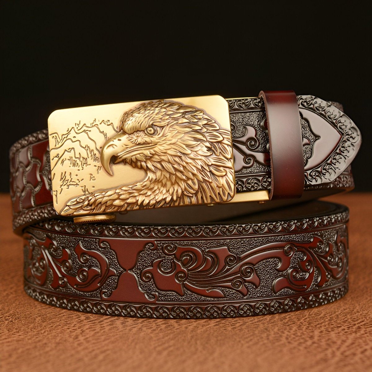 Belt Esprit Animal to motif Aigle and montagnes, model FinSimranyan - Zictor