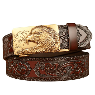 Belt With Eagle And Mountains Buckle - Model Finlee