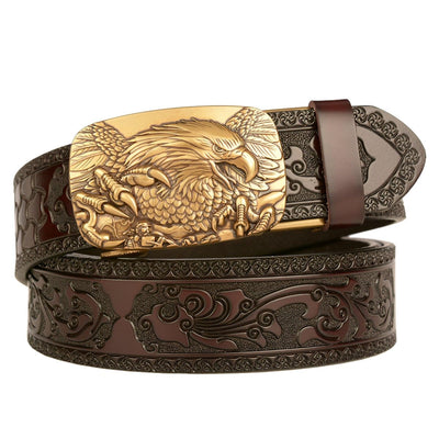 Handcrafted Belt With Eagle Motif Buckle - Rumi - Model Rumi